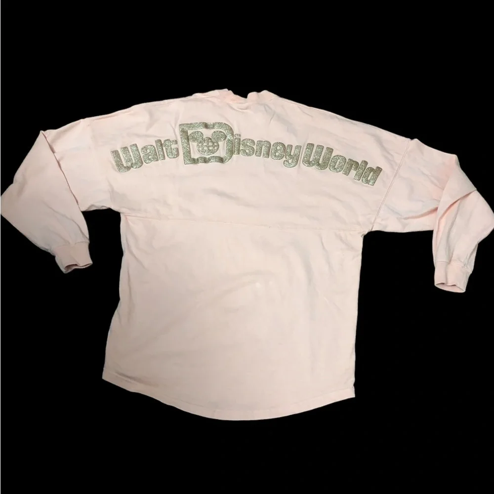 Disney Spirit Jersey Peach w/Rosegold Glitter Print XS - Picture 3 of 5